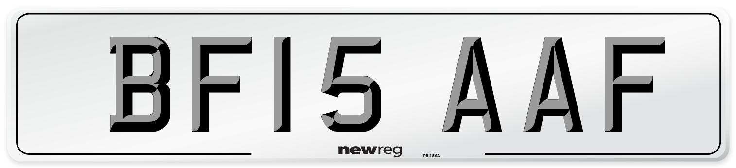 BF15 AAF Number Plate from New Reg